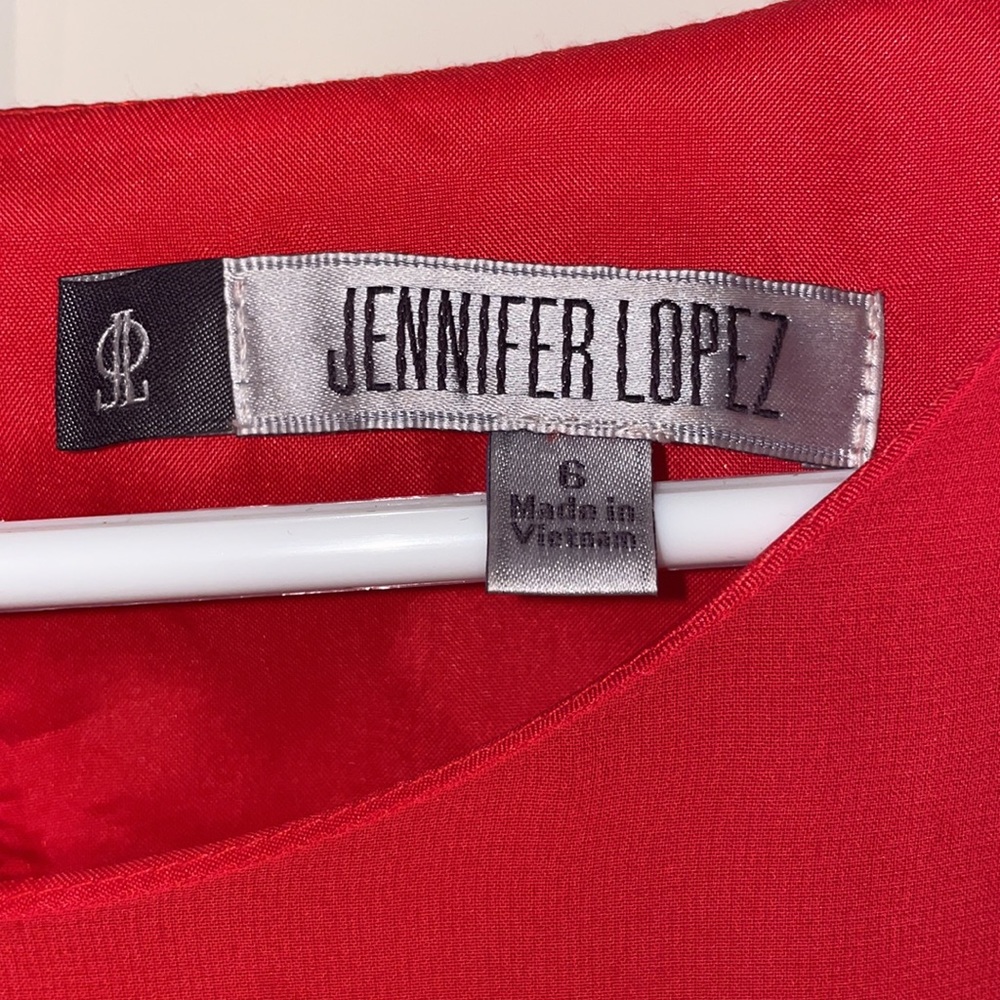 Jennifer Lopez red bell sleeve dress size 6 - Picture 4 of 4